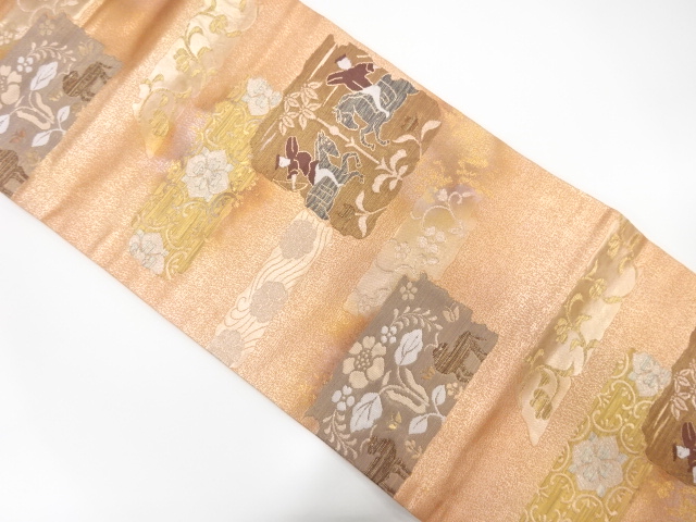 JAPANESE NAGOYA OBI / WOVEN FLORAL SARASA